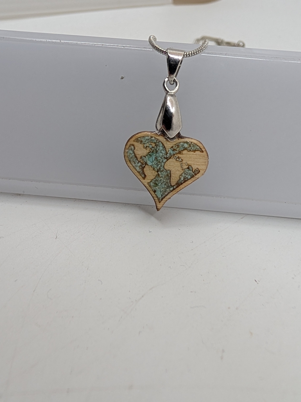 Love Earth Maple Wood And Royston Turquoise Necklace - DLSinlay